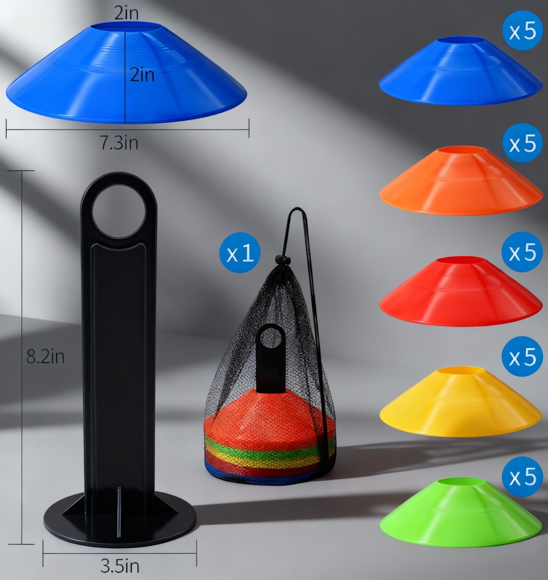 Conos Entrenamiento Tortuga Flexibles Set x 50